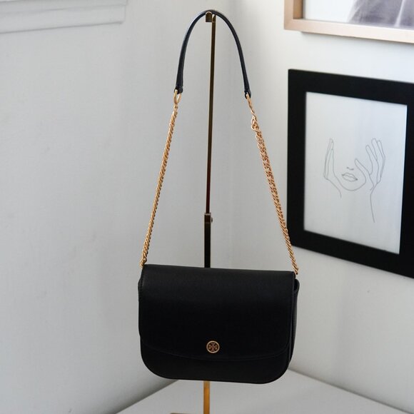 TORY BURCH ROBINSON BAG IN BLACK - Picture 1 of 14